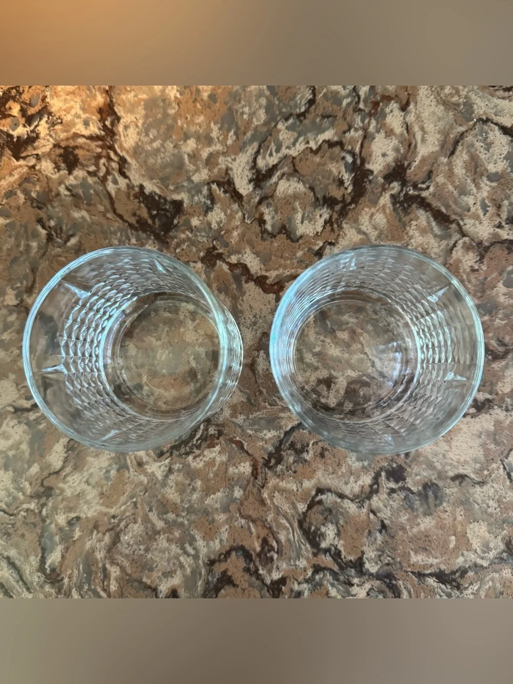 Ikea FRASERA Glasses Whiskey Cocktail Rocks Old Fashioned Diamond Clear Set of 2